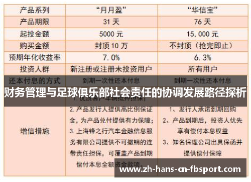 财务管理与足球俱乐部社会责任的协调发展路径探析